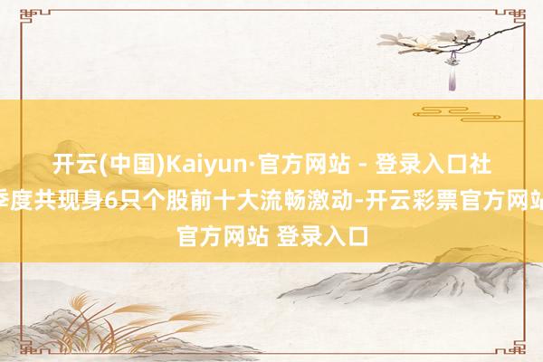 开云(中国)Kaiyun·官方网站 - 登录入口社保基金四季度共现身6只个股前十大流畅激动-开云彩票官方网站 登录入口