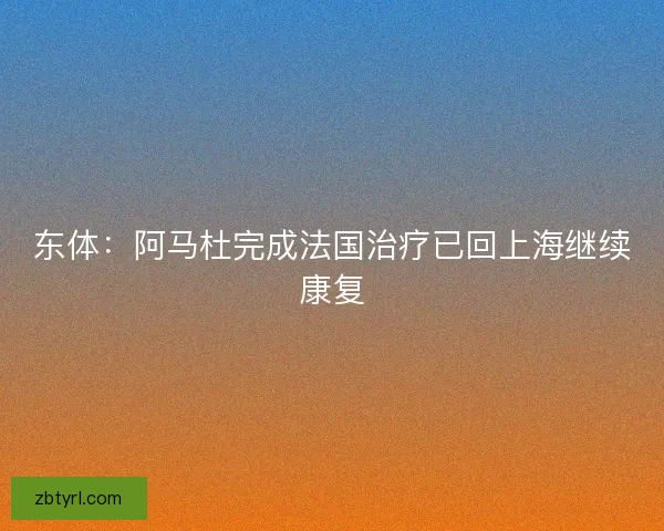 东体：阿马杜完成法国治疗已回上海继续康复