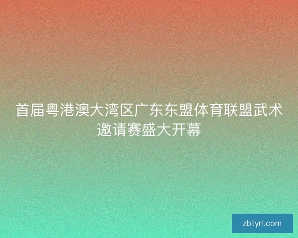 首届粤港澳大湾区广东东盟体育联盟武术邀请赛盛大开幕