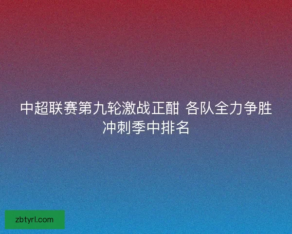中超联赛第九轮激战正酣 各队全力争胜冲刺季中排名